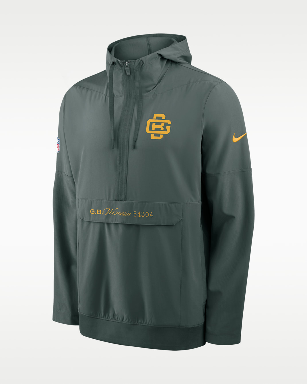 Green Bay Packers Rivalries Collection Sideline Anorak Men's Nike NFL 1/2-Zip Hooded Jacket - Green