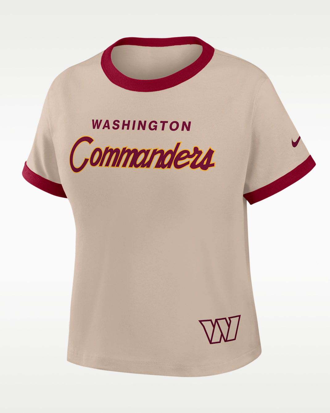 Washington Commanders Rewind Ringer Mod Women's Nike NFL Cropped T-Shirt - Cream