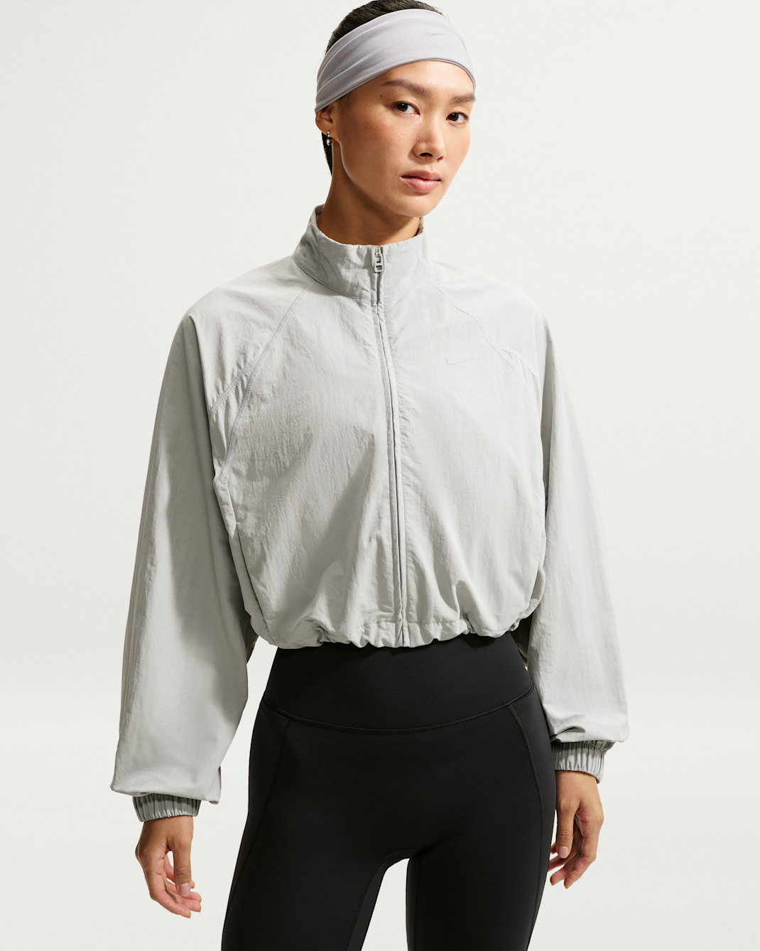 Nike N.A.C. Women's Oversized Woven Full-Zip Jacket - Light Smoke Grey/Light Smoke Grey