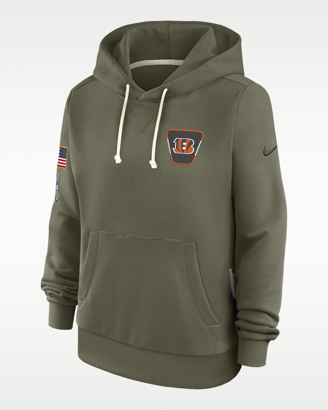 Cincinnati Bengals Salute to Service Sideline Women's Nike Dri-FIT NFL Pullover Hoodie - Olive