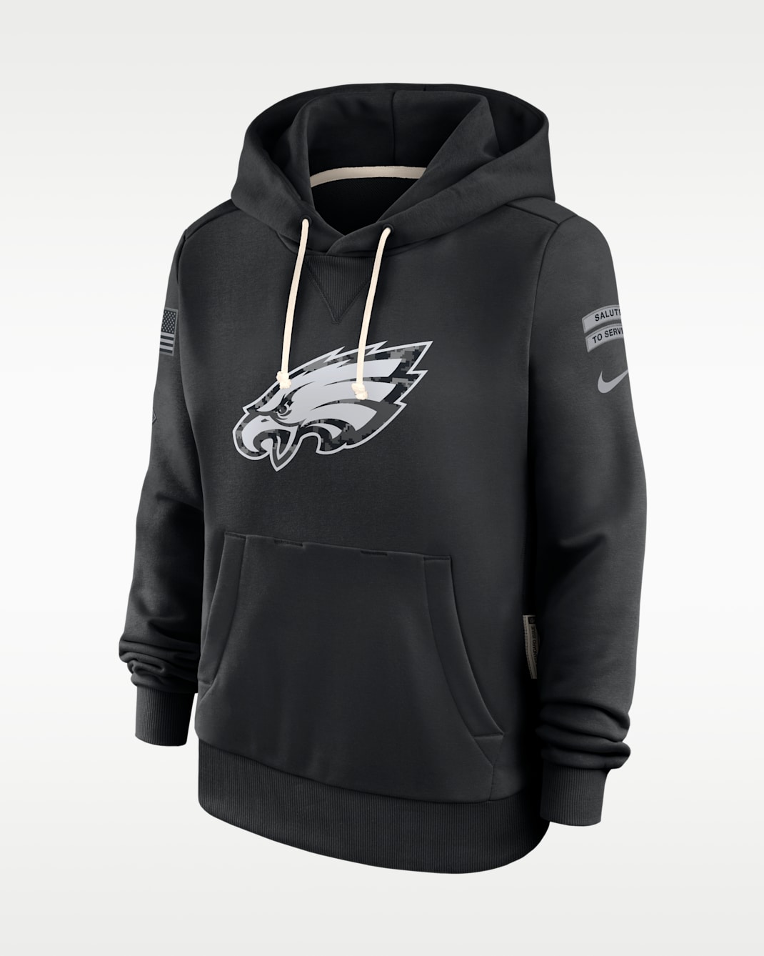Philadelphia Eagles Salute to Service Sideline Women's Nike Dri-FIT NFL Pullover Hoodie - Black