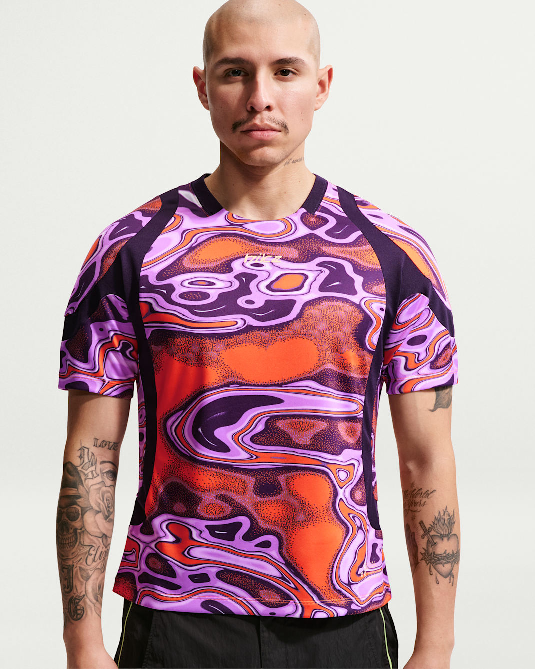 Nike Project F.R.O.G. Playera de manga corta Liquify para hombre - Naranja total/Morado dinastía/Tinte mandarina