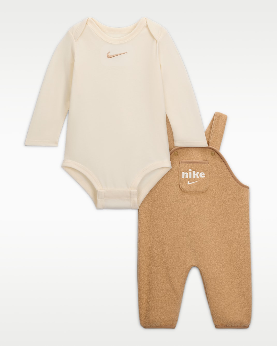 Nike Baby Plush Fleece Overalls 2-Piece Set - Hemp