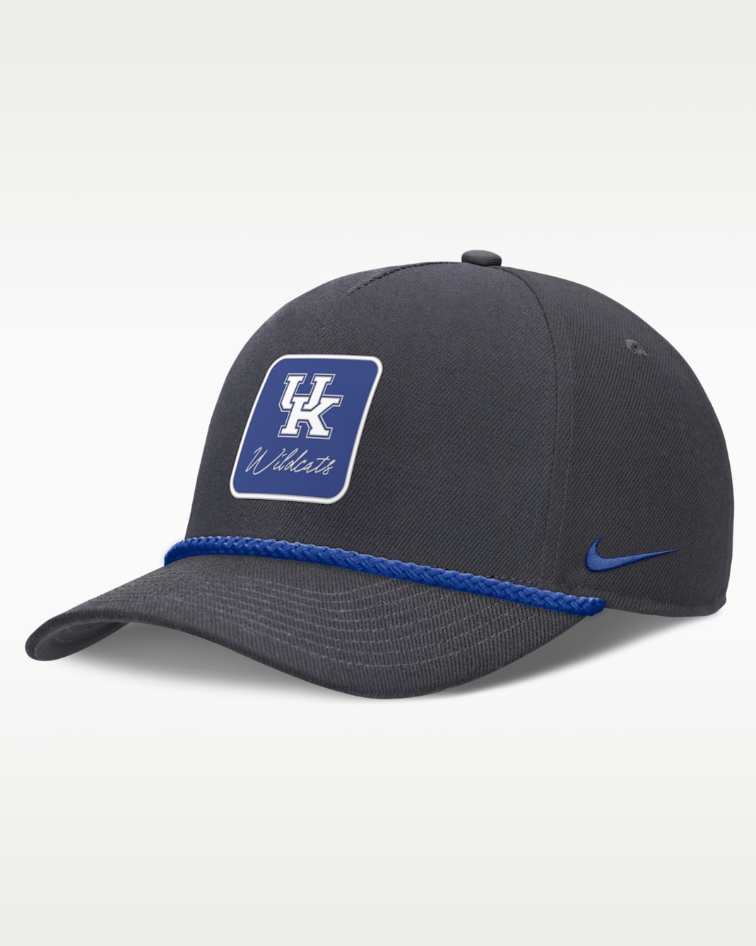 Gorra universitaria Nike Dri-FIT con estructura A-Frame ajustable para hombre Kentucky Legacy Letter Rise - Antracita
