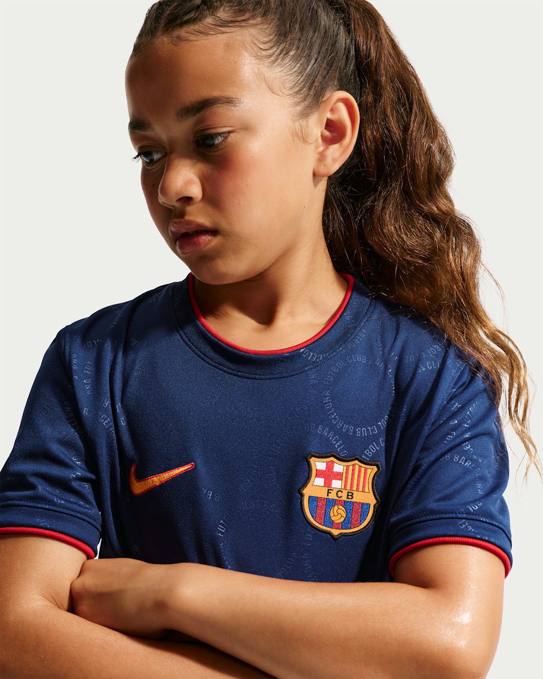 FC Barcelona Third Big Kids' Nike Dri-FIT Soccer Pre-Match Top