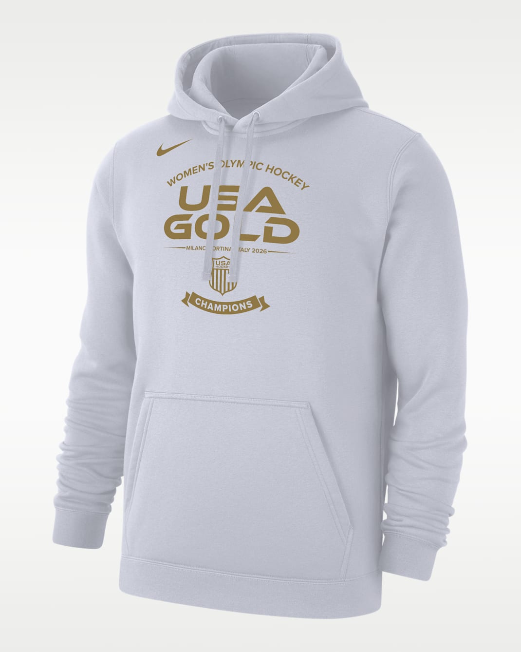 Sudadera con gorro de tejido Fleece Nike USA Olympic Team - Blanco/Oro
