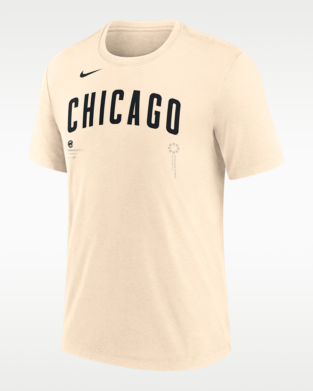 Playera Nike de la MLB para hombre Chicago Cubs Wordmark - Natural