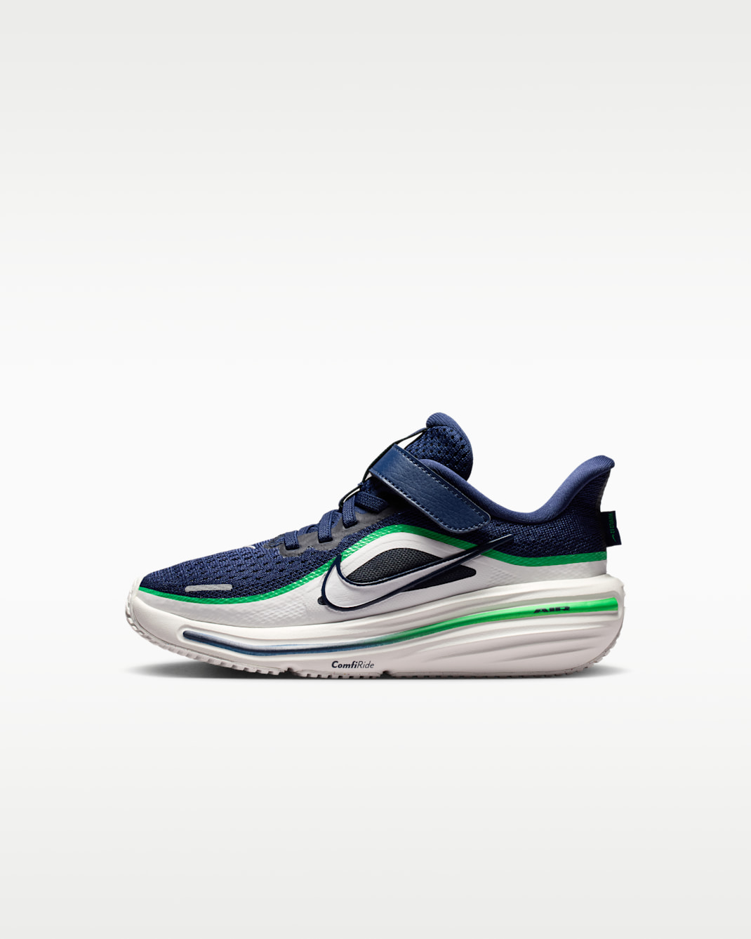 Tenis de correr en pavimento para niños de preescolar Nike Winflo 12 - Azul marino medianoche/Verde chispa/Blanco cumbre