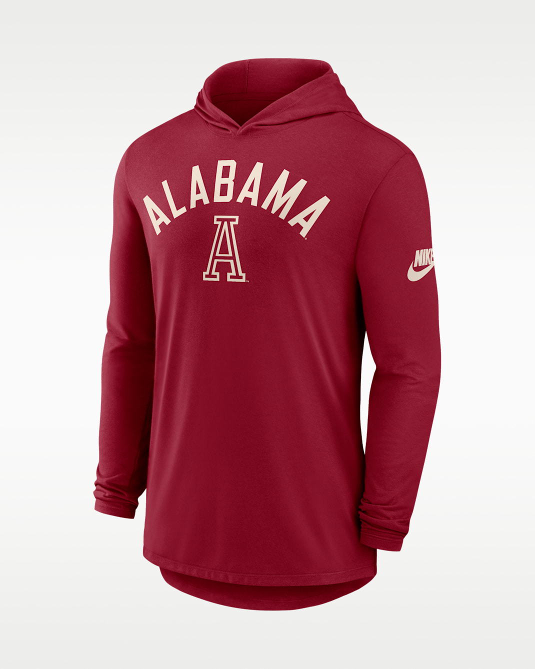 Alabama Legacy Arch Men's Nike Dri-FIT College Long-Sleeve Hooded T-Shirt - Crimson