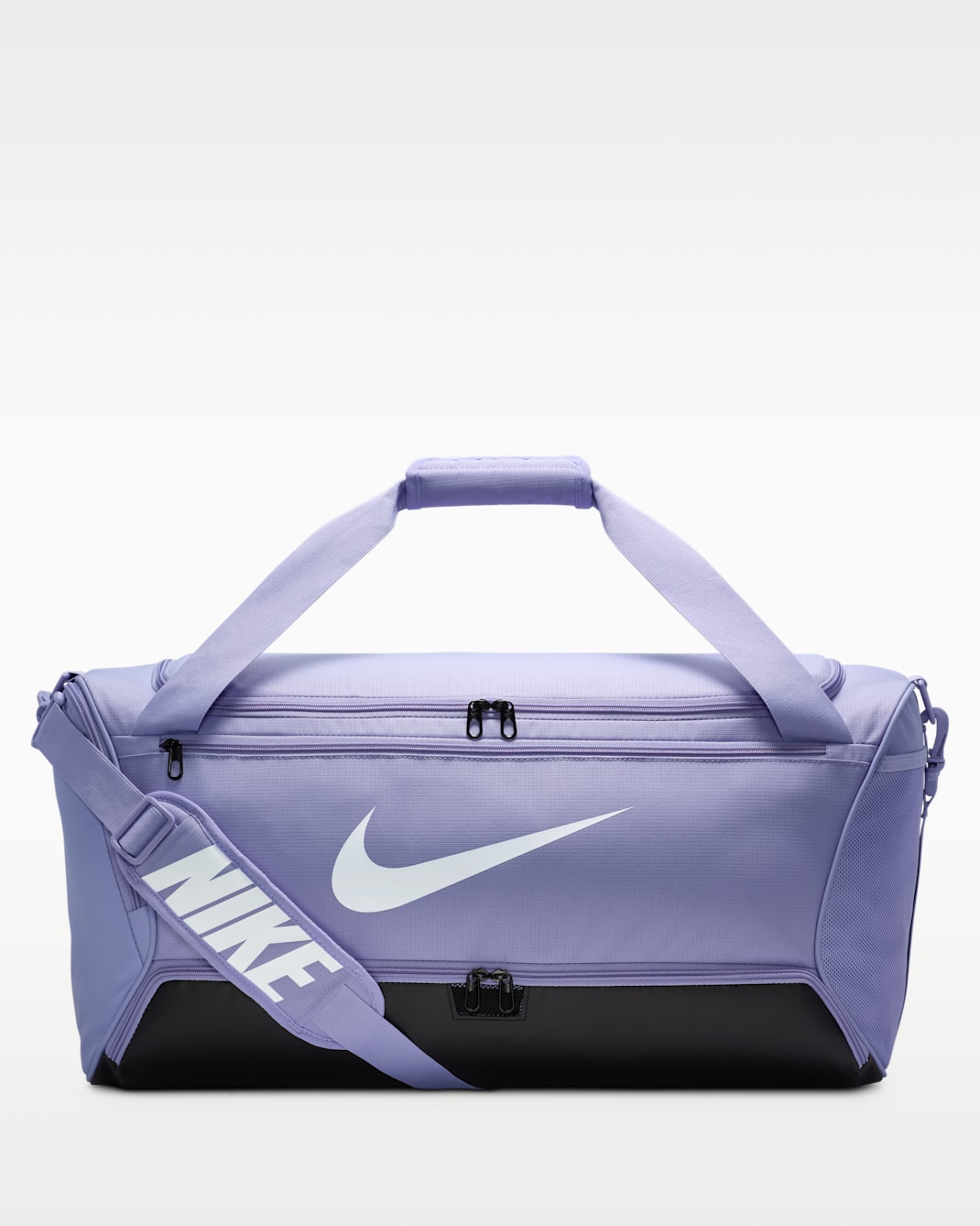 Maleta de entrenamiento Nike Brasilia 9.5 (mediana, 60L) - Hielo lila/Negro/Blanco