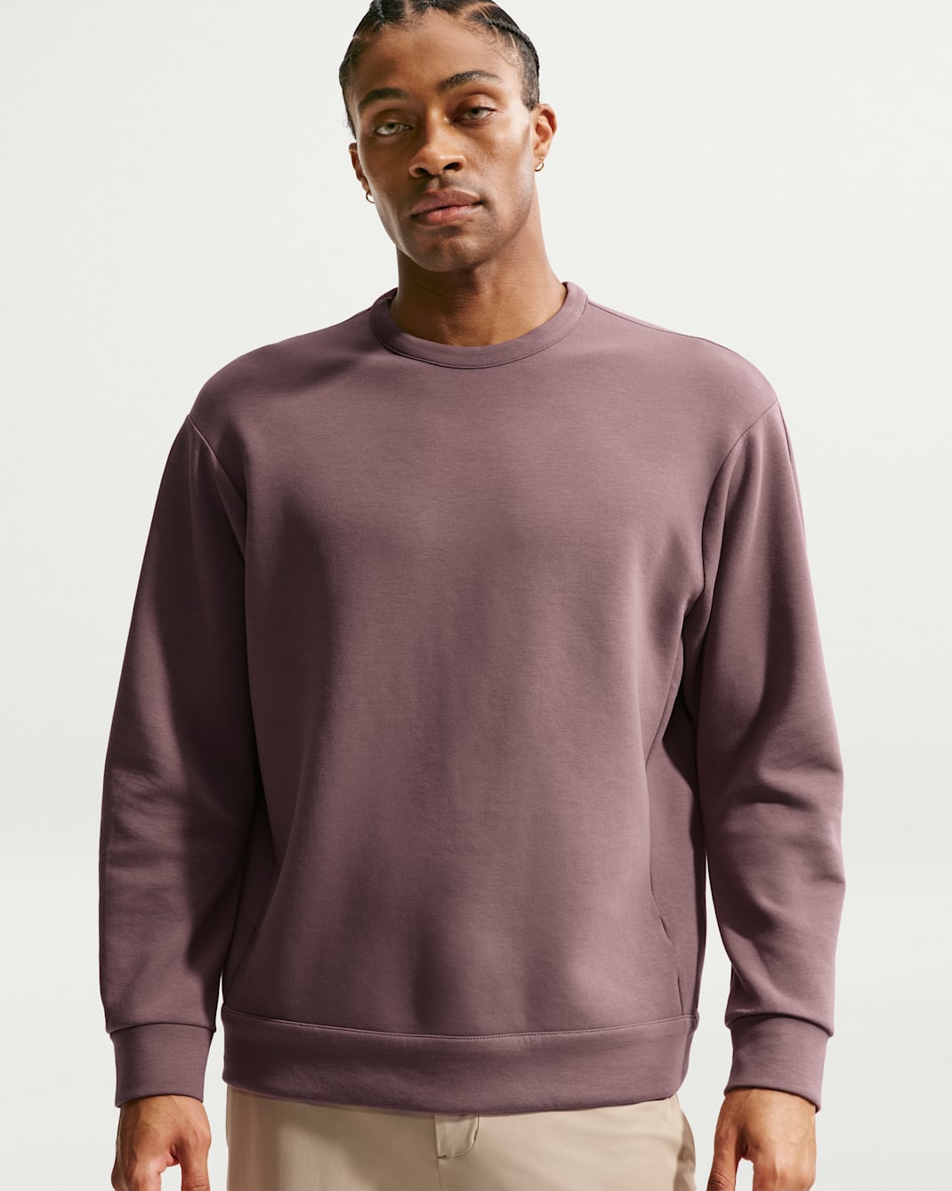 Nike 24.7 ImpossiblySoft Men's Dri-FIT Crew - Tattoo/Black/Burgundy Crush