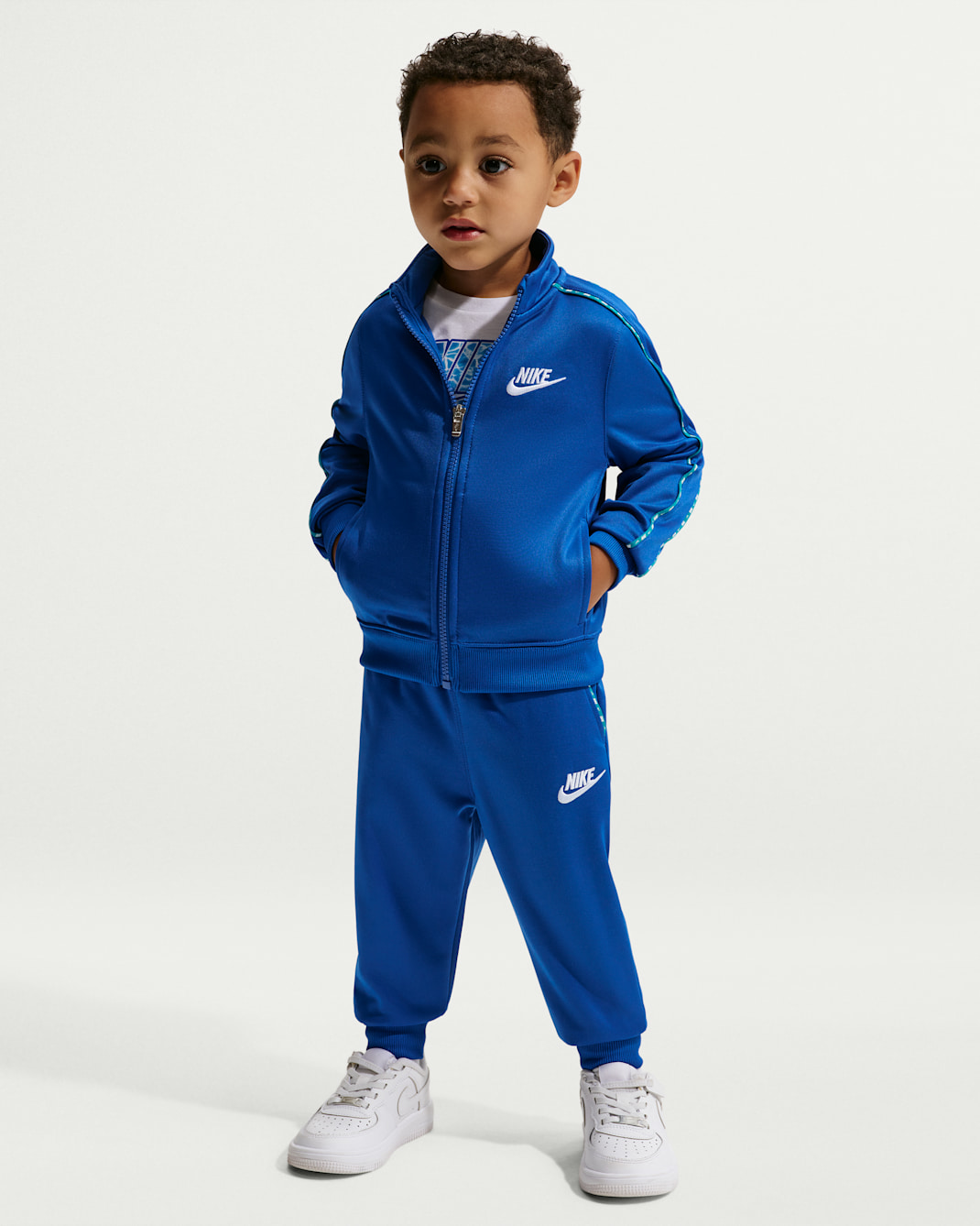 Conjunto infantil de 2 piezas Dri-FIT con ribetes y cierre completo Nike Propus Lifestyle - Royal juego