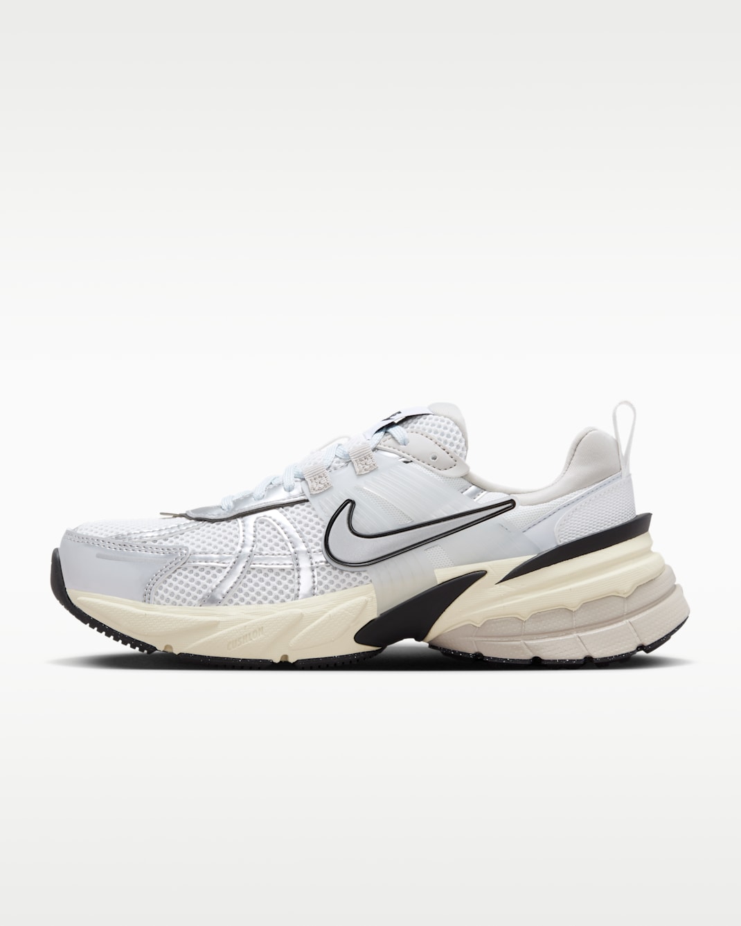 Nike V2K Run Women's Shoes with Reflective Accents - Summit White/Pure Platinum/Light Iron Ore/Metallic Silver
