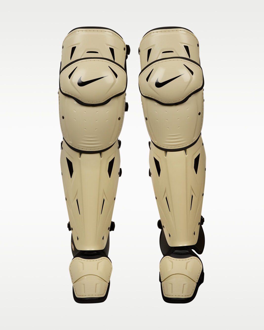 Nike Diamond Elite Baseball Leg Guards - Light Khaki/Black/Black