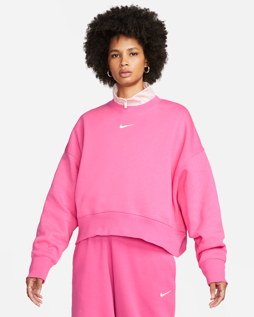 Nike Sportswear Phoenix Fleece Women's Over-Oversized Crew-Neck Sweatshirt - Pinksicle/Sail