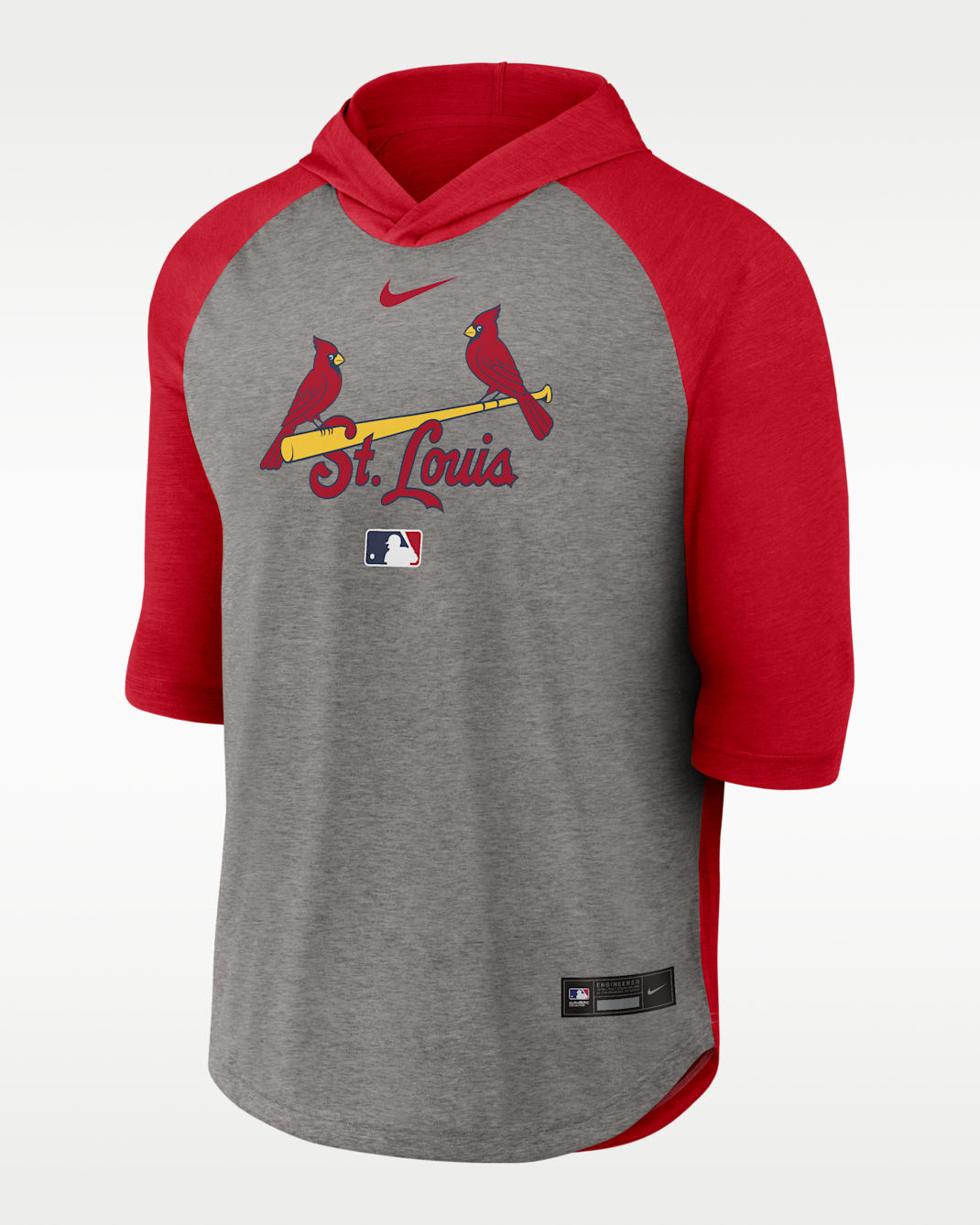 St. Louis Cardinals Authentic Collection Flux Men's Nike Dri-FIT MLB 3/4-Sleeve Hooded T-Shirt - Red