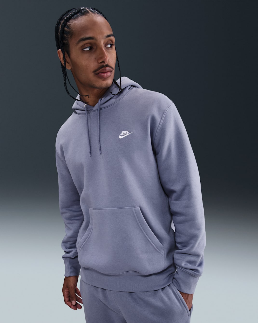 Nike Club Fleece-Hoodie (Herren) - World Indigo/World Indigo/Weiß