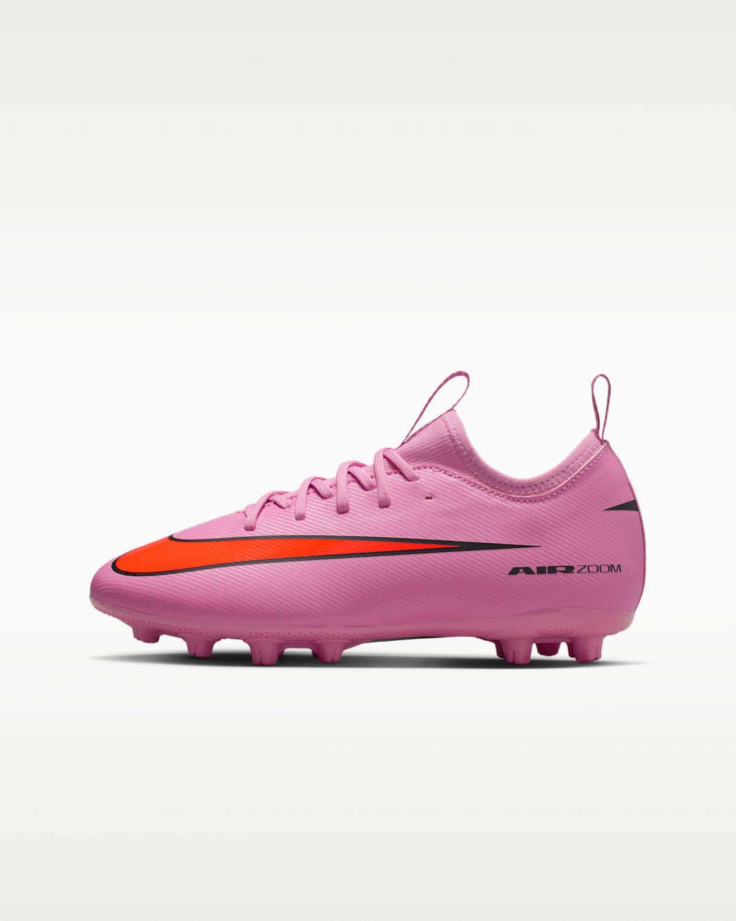 รองเท้าสตั๊ดฟุตบอลไม่หุ้มข้อเด็กเล็ก/เด็กโต HG Nike Jr. Mercurial Vapor 16 Academy - Magic Flamingo/Total Crimson/ดำ