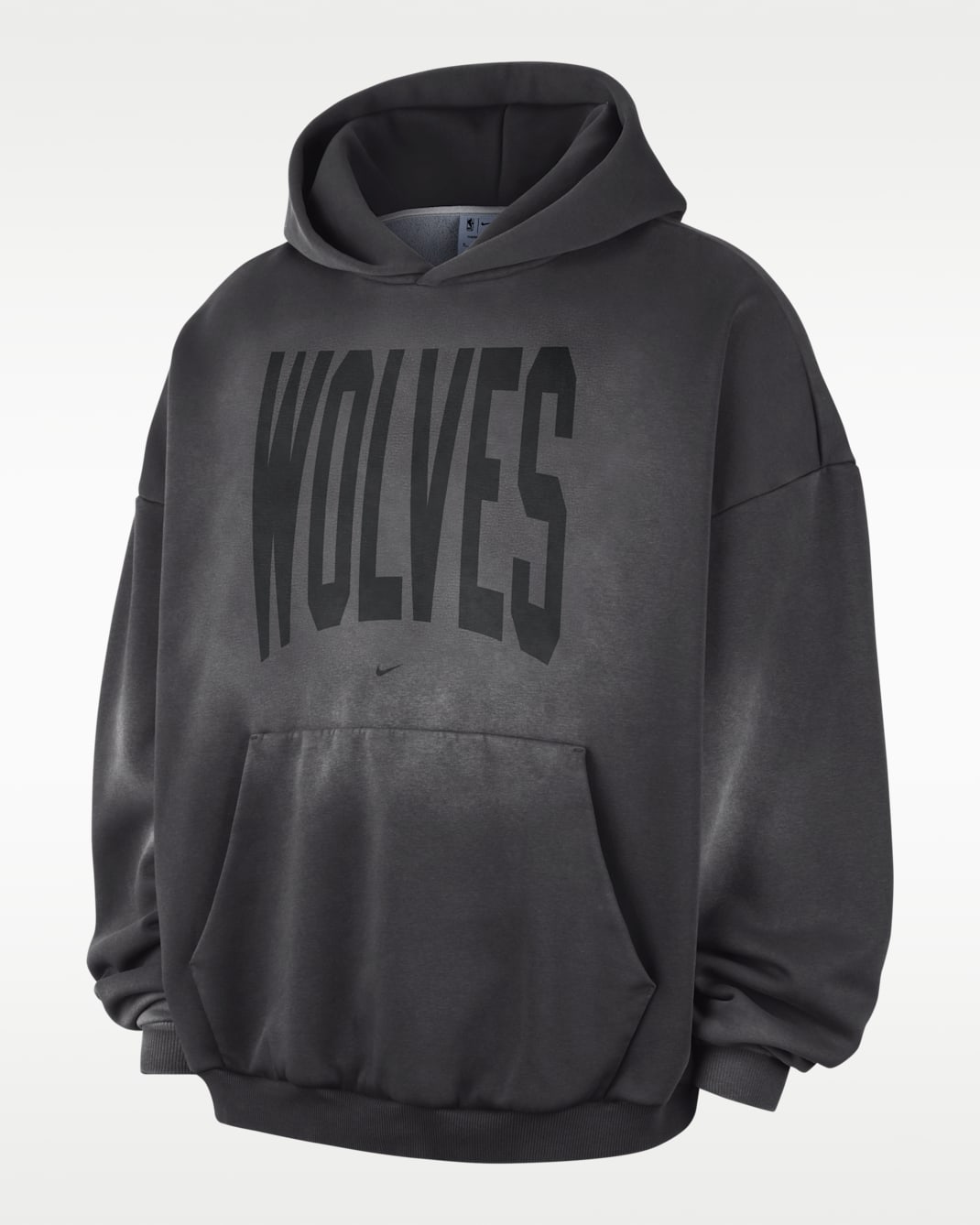 Minnesota Timberwolves Standard Issue Men's Therma-FIT Fleece Basketball Pullover Hoodie - Dark Charcoal/White