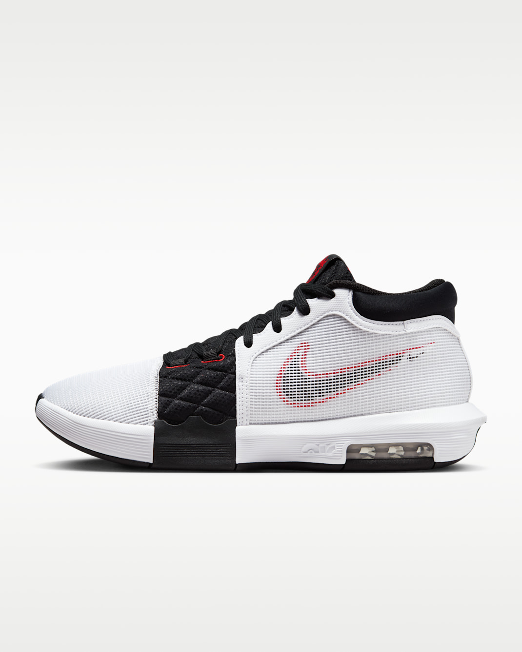 Calzado de básquetbol LeBron Witness 8 - Blanco/Rojo universitario/Negro