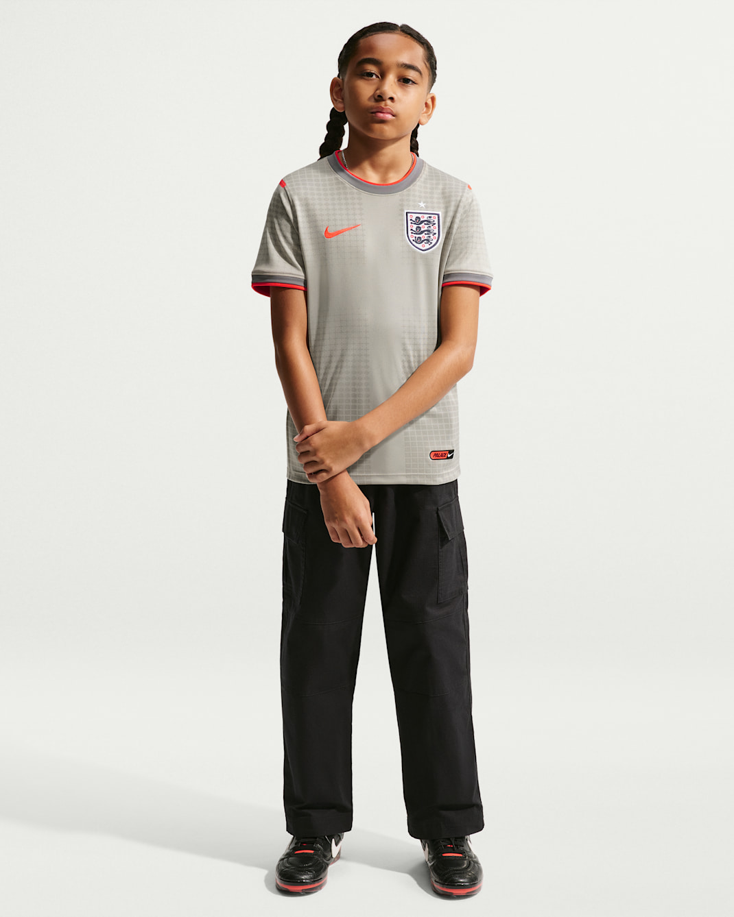 England x Palace Big Kids' Short-Sleeve Soccer Top