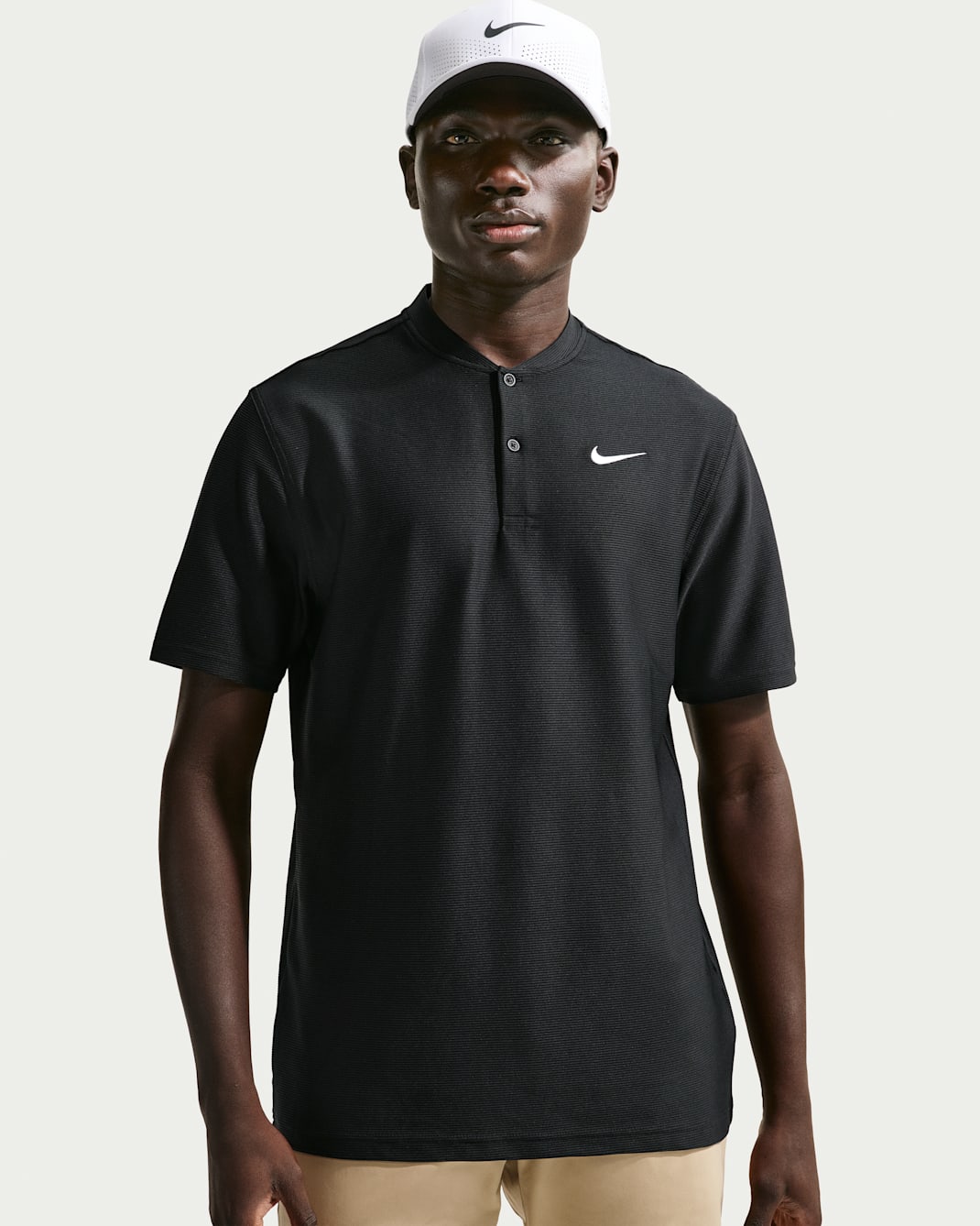 Nike Velocity Men's Dri-FIT Blade-Collar Golf Polo - Black/White