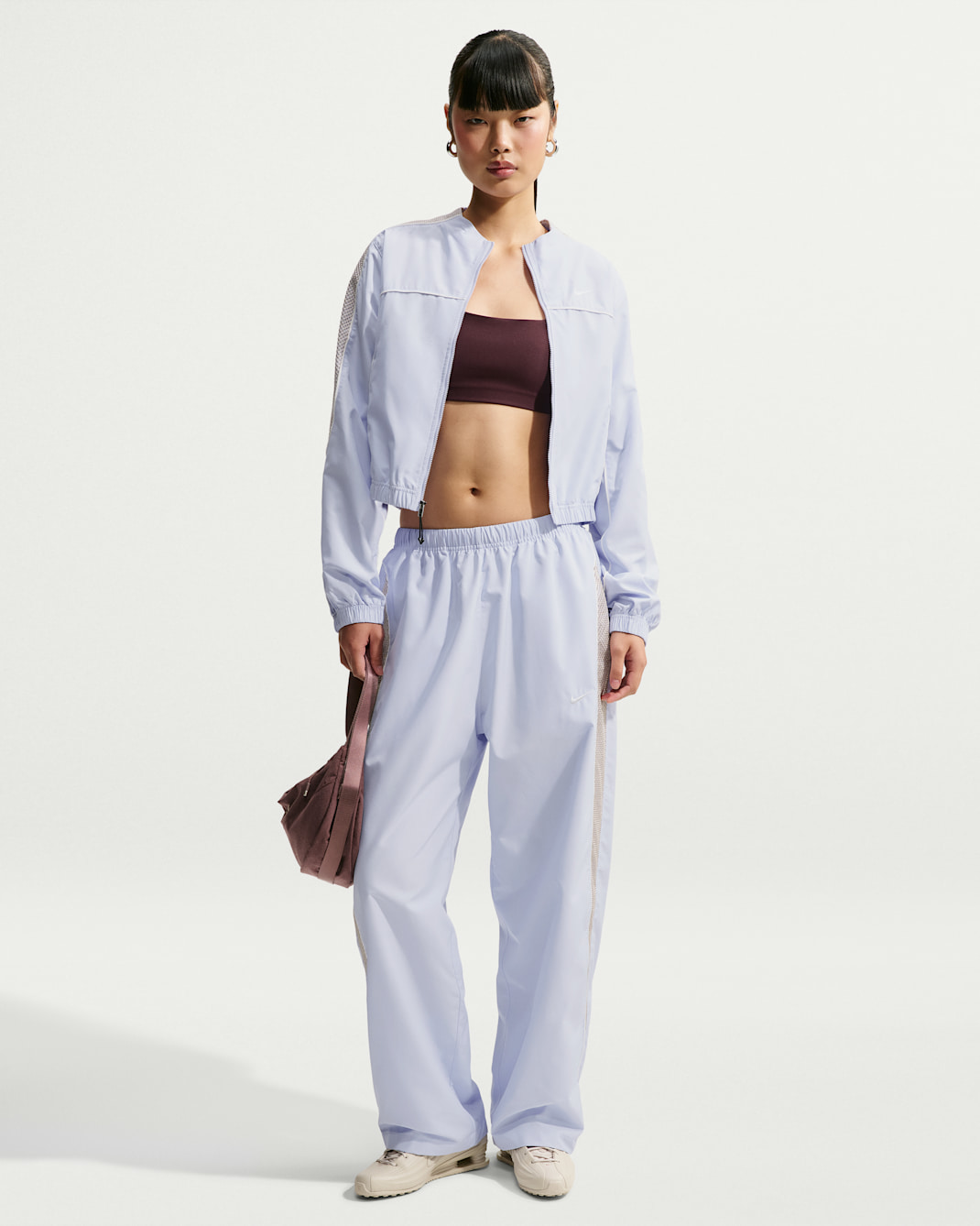 Pants deportivos de tiro alto holgados para mujer Nike Sportswear - Morado muy pálido/Crema II/Vela