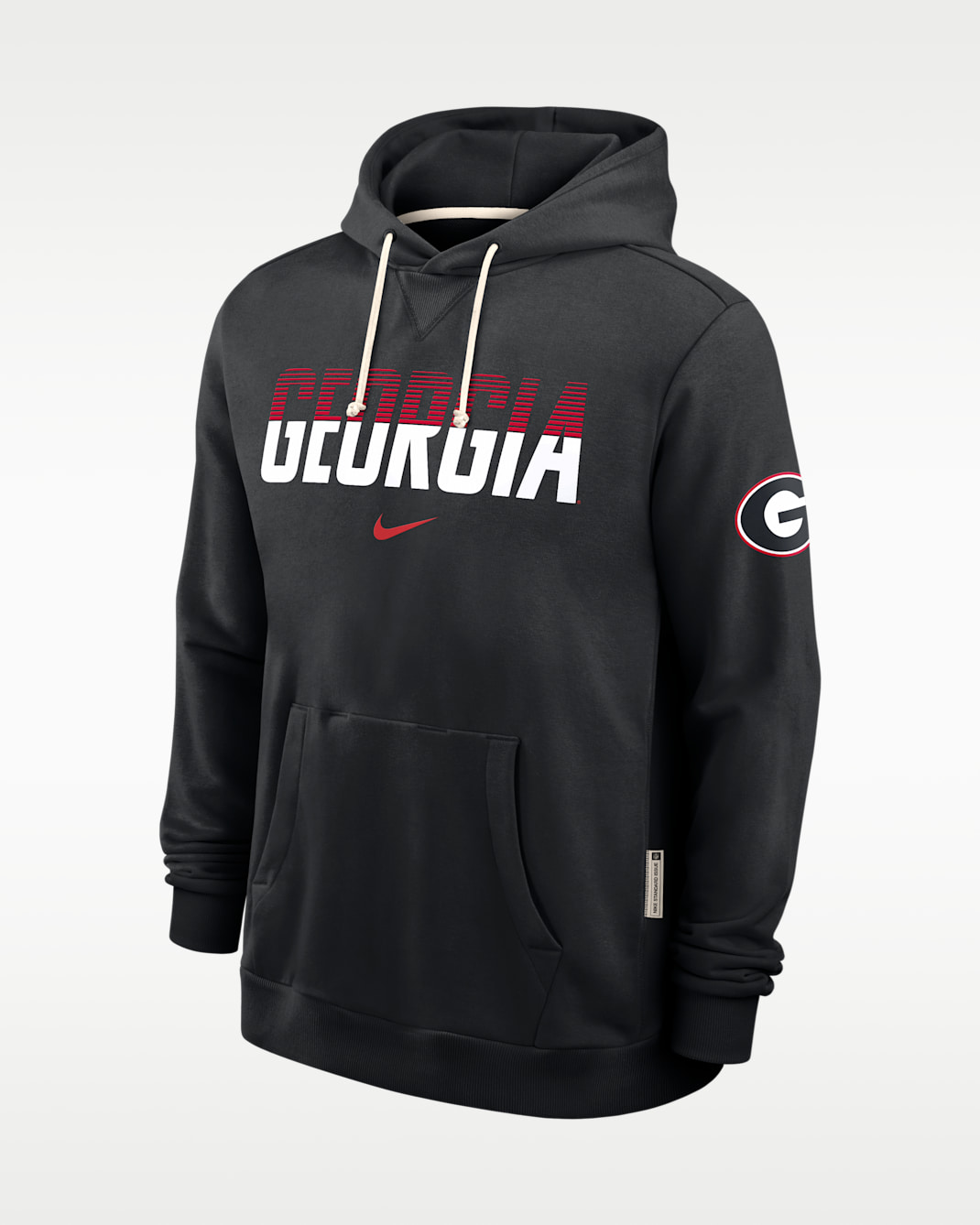 Sudadera con gorro sin cierre universitaria Nike Dri-FIT para hombre Georgia Sideline Standard Issue - Negro