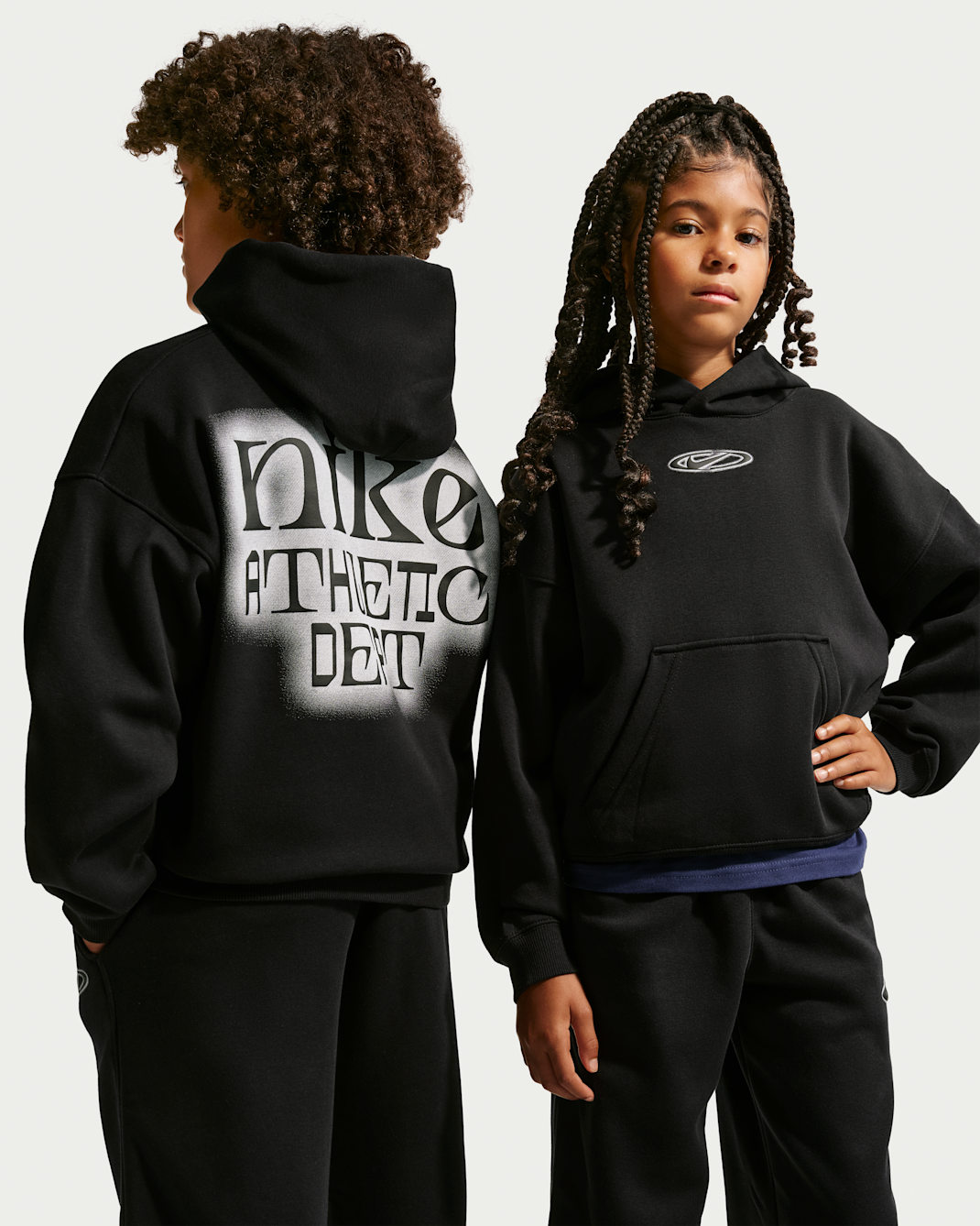 Nike Sportswear Club Fleece Big Kids' Oversized Hoodie - Black/White/Black