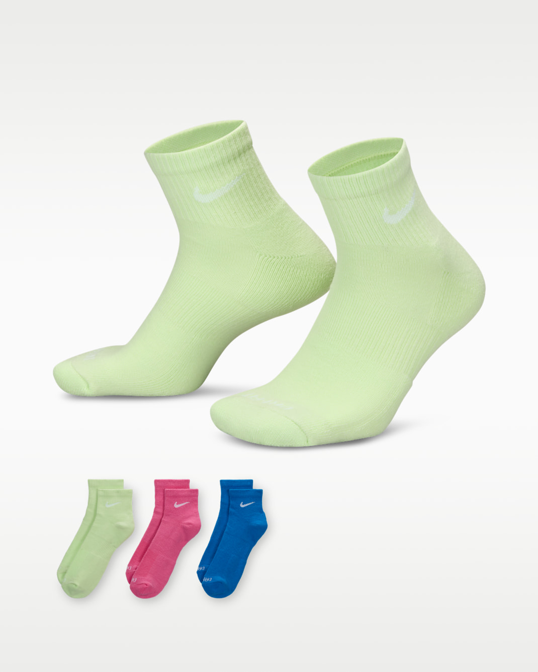 Calcetines de entrenamiento al tobillo (3 pares) Nike Everyday Plus Cushioned - Multicolor