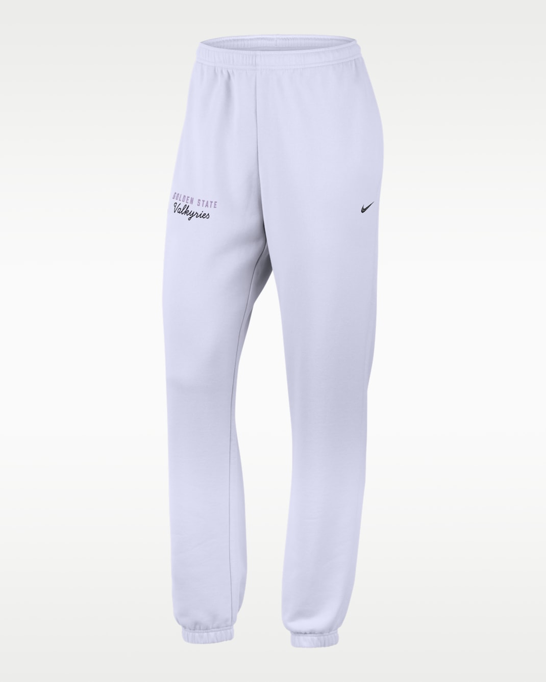Golden State Valkyries Women's Nike French Terry Standard Cuffed Pants - Amethyst Tint/Black/Black