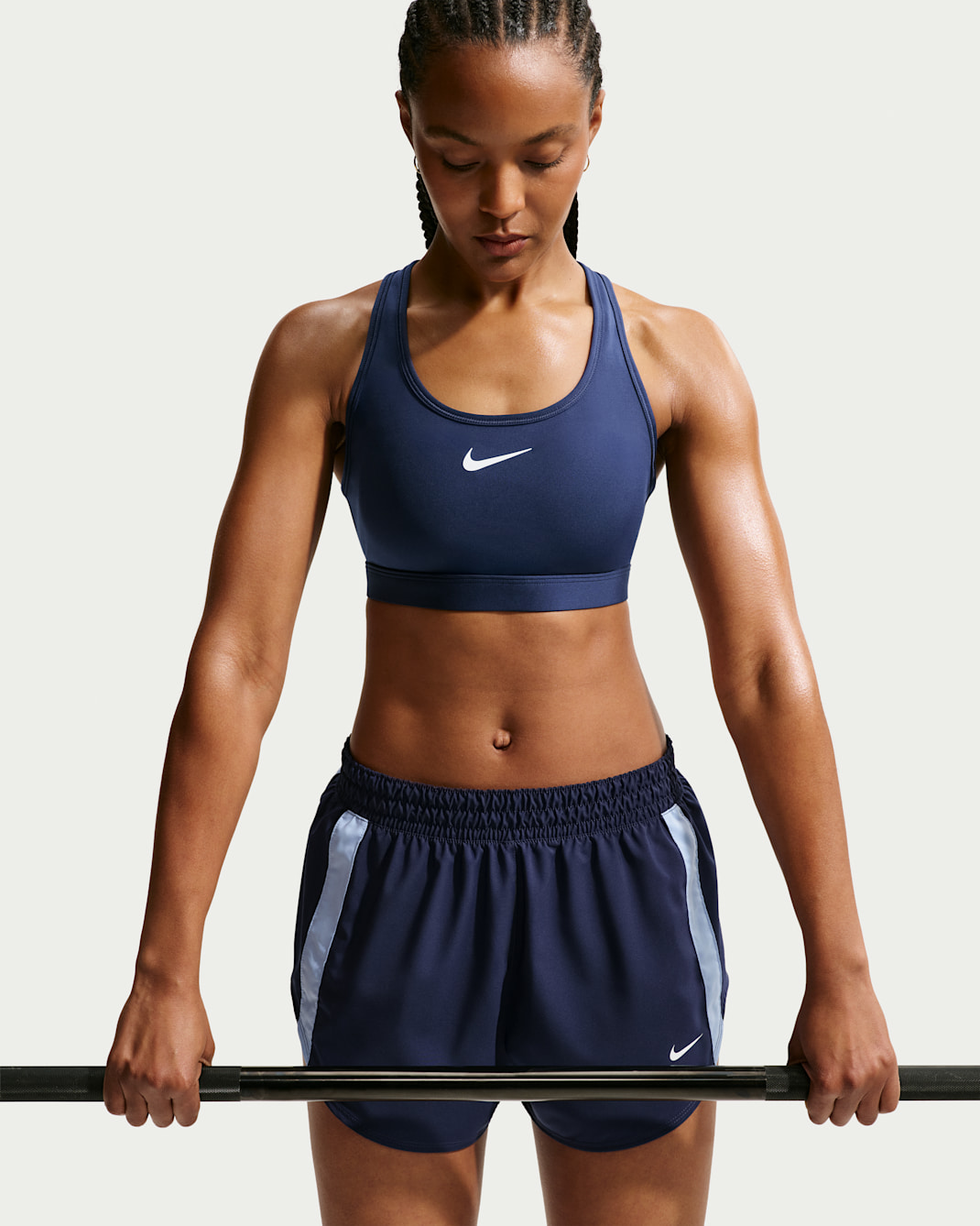 Nike Swoosh Medium Support Women's Padded Sports Bra - Midnight Navy/White