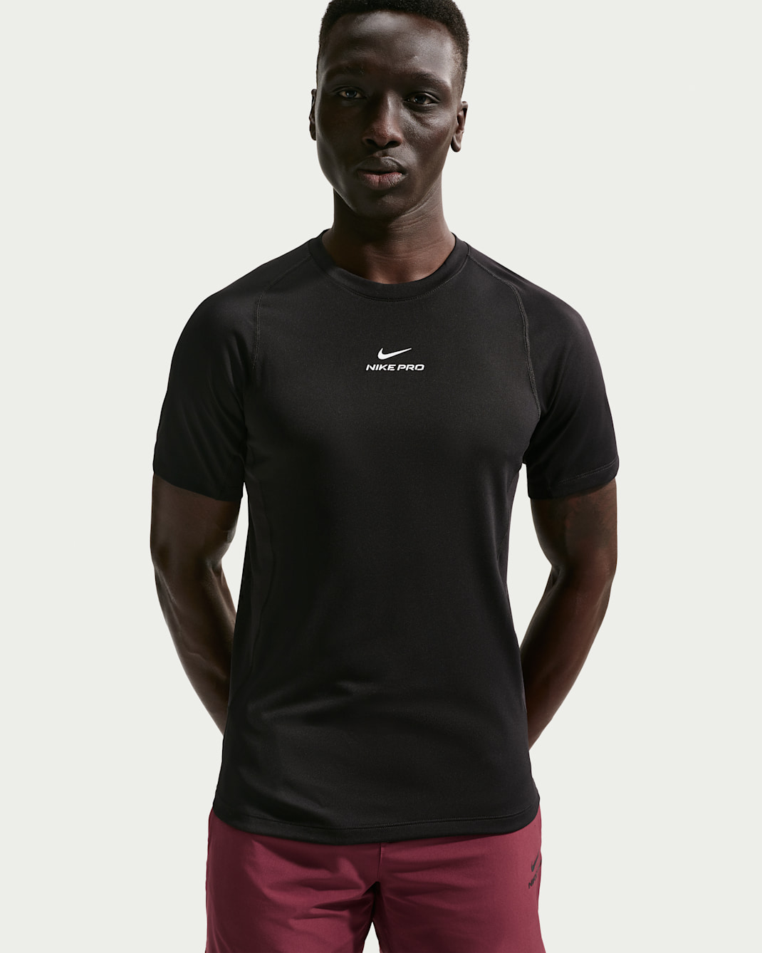 Nike Pro Training Men's Dri-FIT Short-Sleeve Top - Black/White