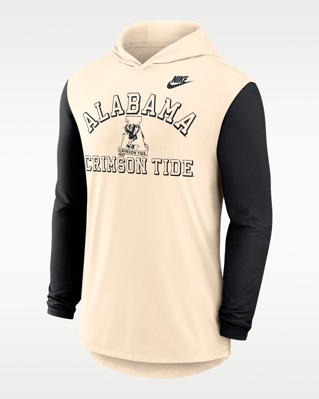 Playera de manga larga con gorro universitaria Nike Dri-FIT para hombre Alabama Legacy - Natural