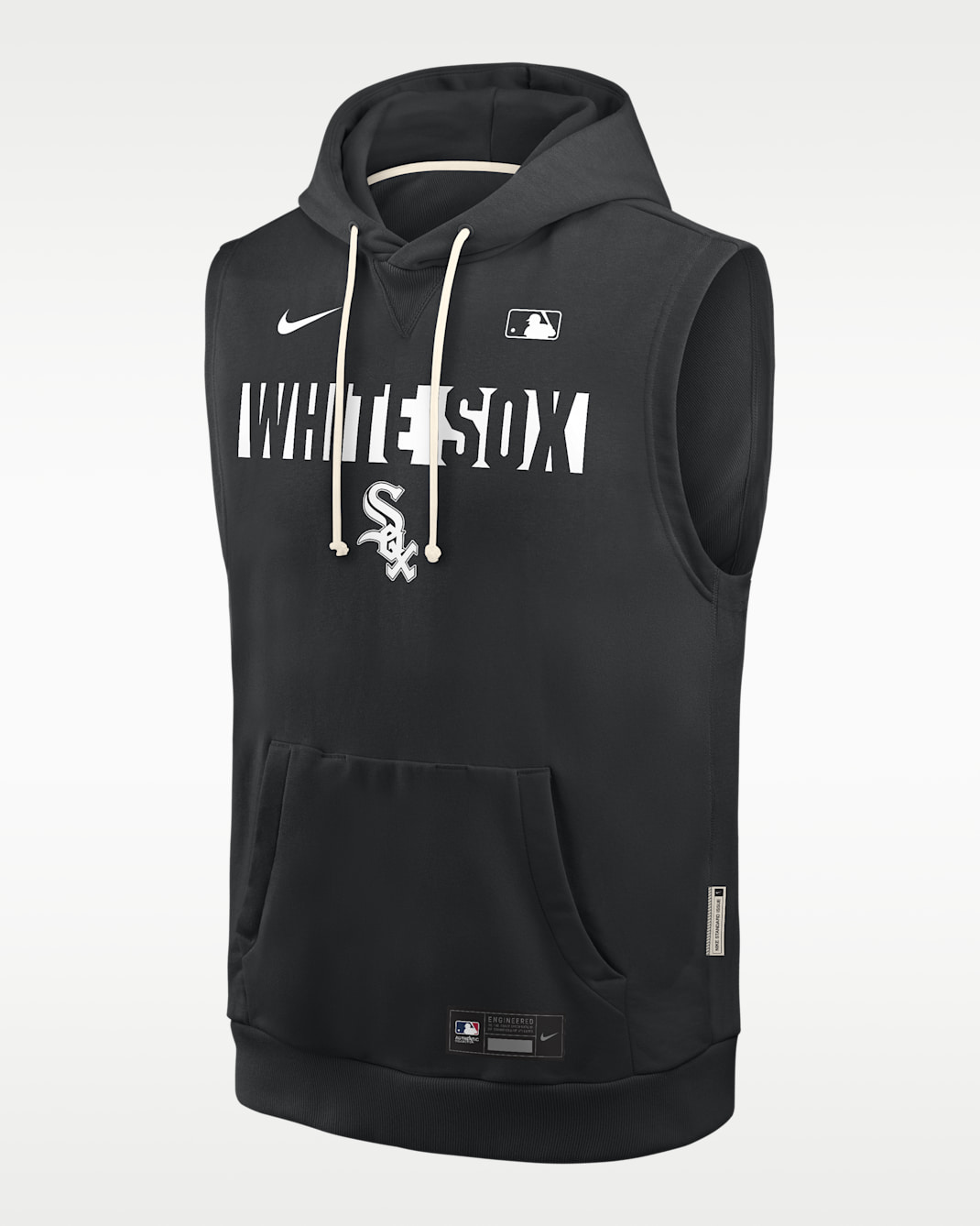 Chicago White Sox Authentic Collection Standard Issue Men's Nike Dri-FIT MLB Sleeveless Pullover Hoodie - Black