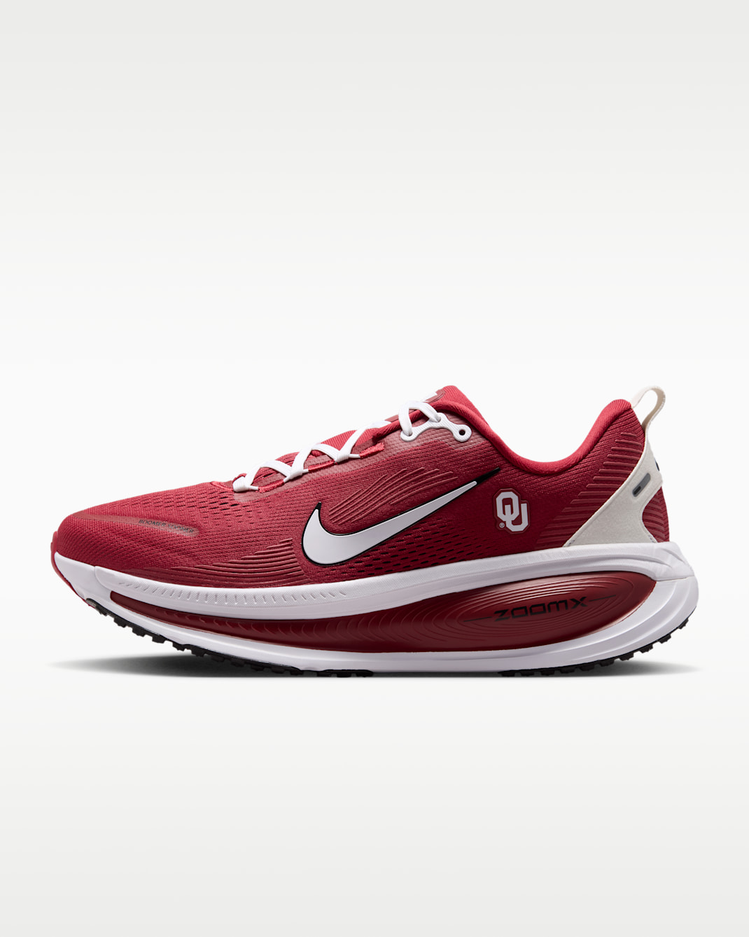 Nike College Vomero 18 (Oklahoma) Men's Road Running Shoes - Team Crimson/Black/White