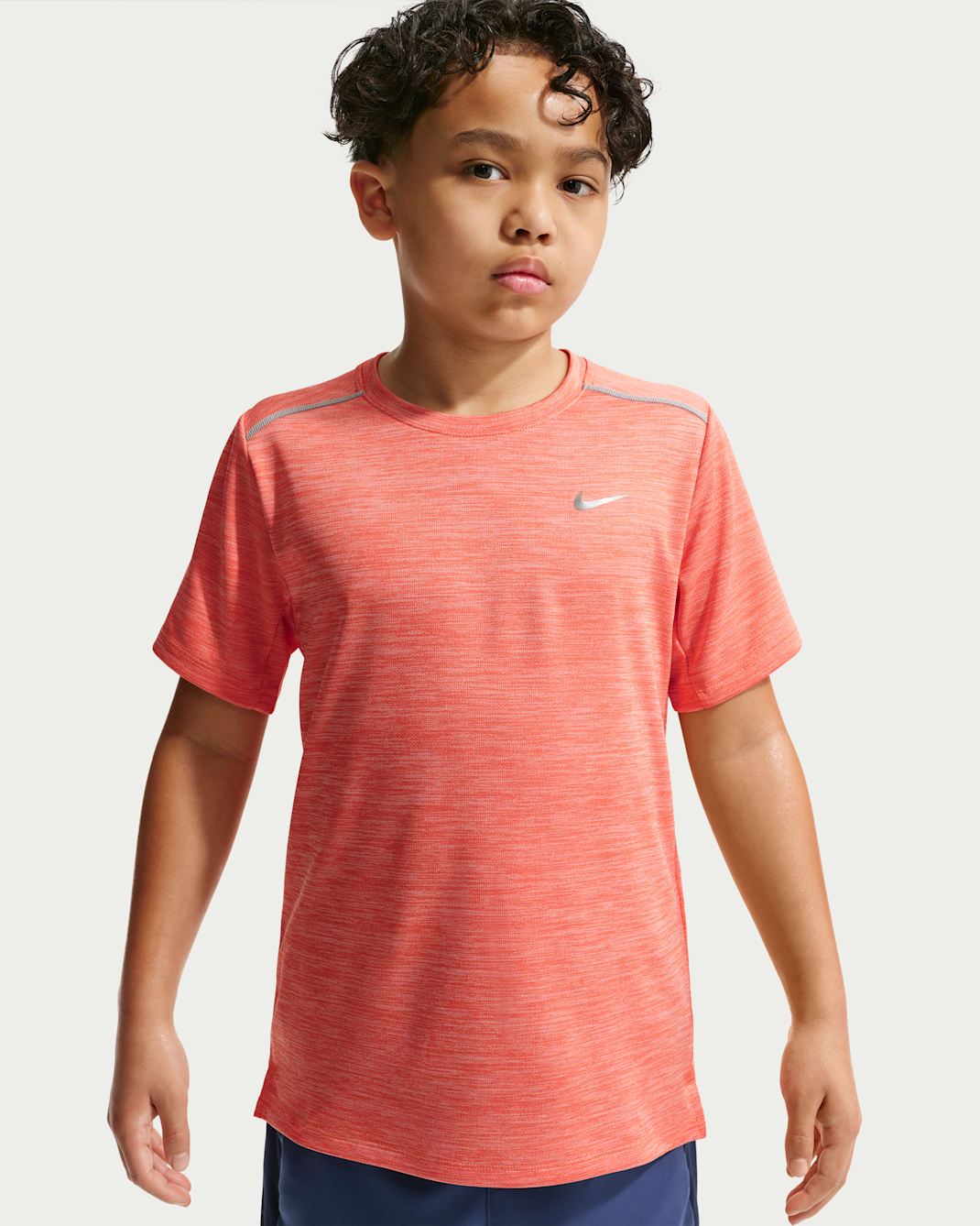 Nike Miler Older Kids' Dri-FIT Short-Sleeve Top - Turf Orange/Arctic Orange/Heather