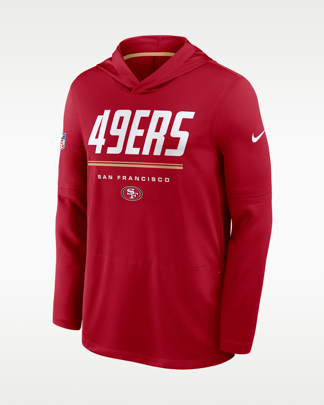 San Francisco 49ers Sideline Men's Nike Dri-FIT NFL Long-Sleeve Hooded Top - Red