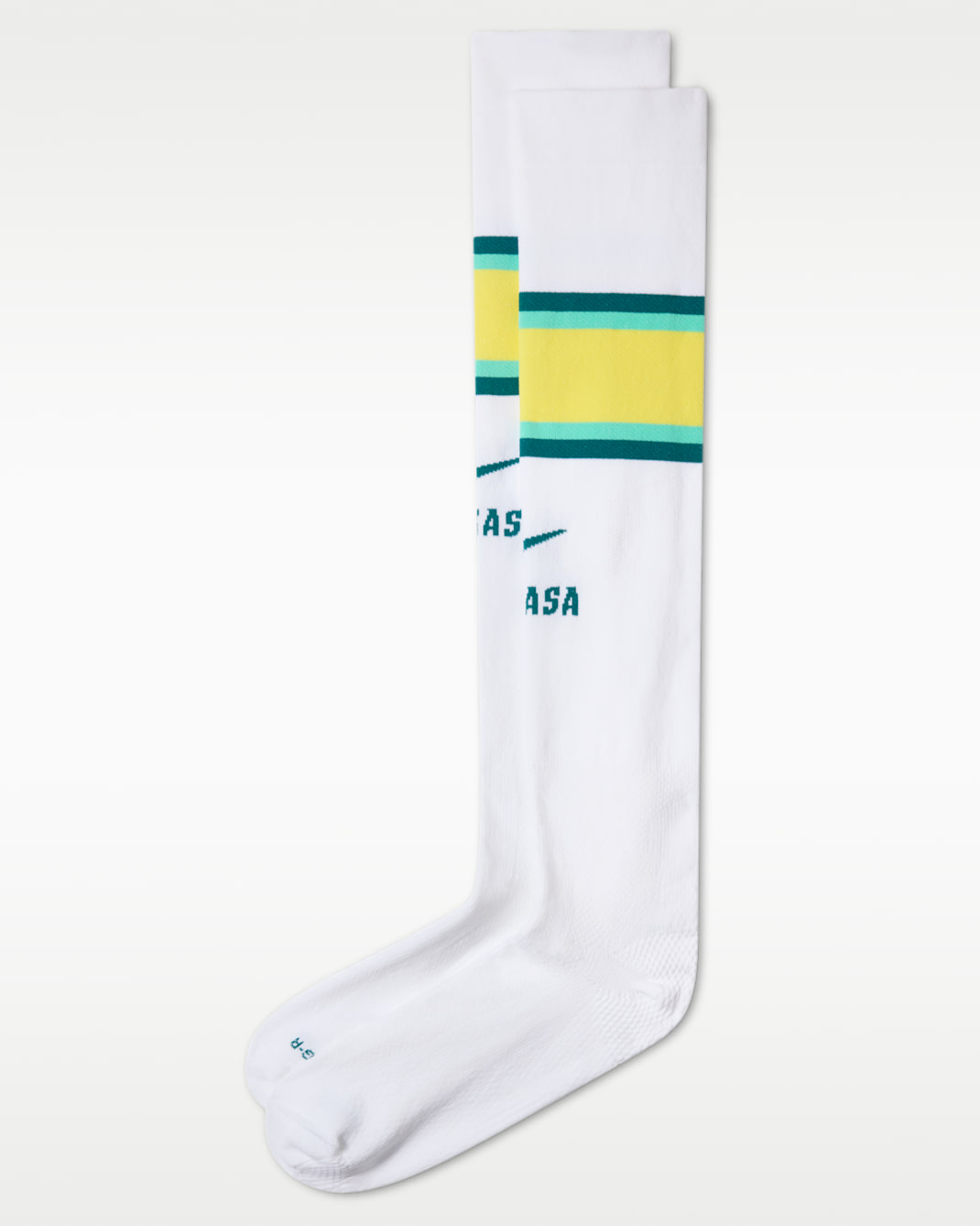 Brasil VaporFast Nike Dri-FIT ADV knehøye fotballstrømper (hjemmedrakt) - Hvit/Geode Teal