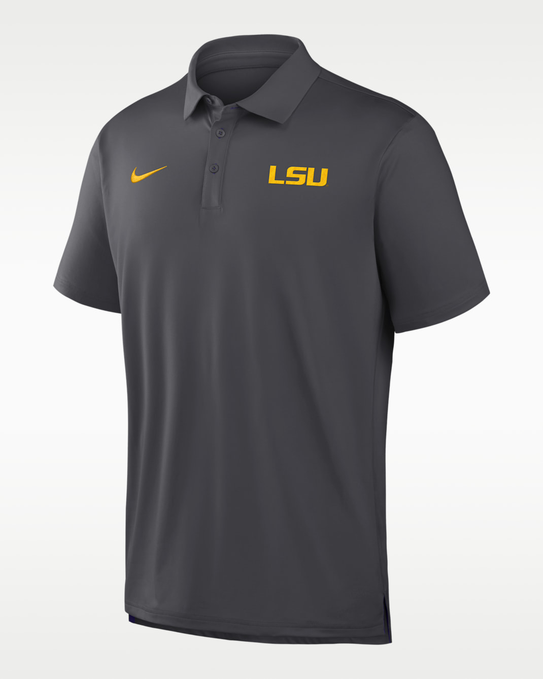 Polo universitaria Nike Dri-FIT para hombre LSU Tour - Antracita/Morado cancha
