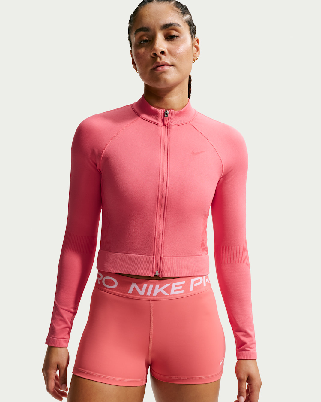 Nike Pro Seamless Women's Full-Zip Training Top - Sea Coral
