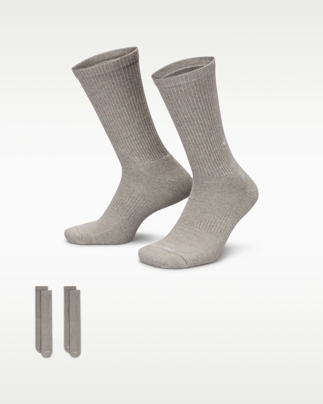 ถุงเท้าข้อยาว Nike Everyday Cushioned (2 คู่) - Dark Grey Heather/ขาว