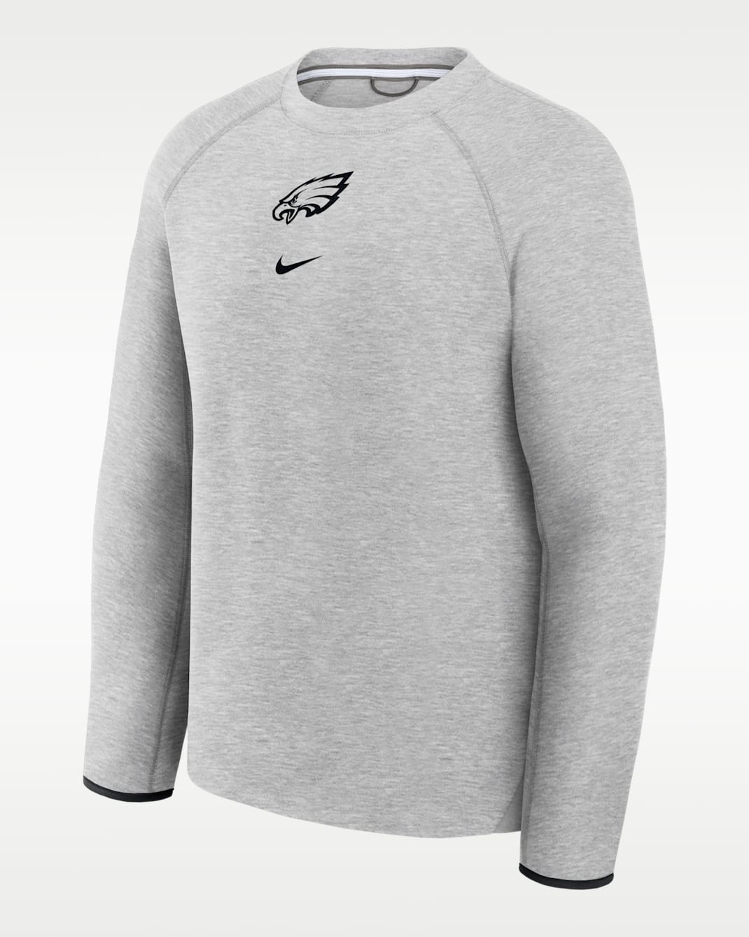 Philadelphia Eagles Tech Fleece Men's Nike NFL Pullover Crew - Grey Heather/Black