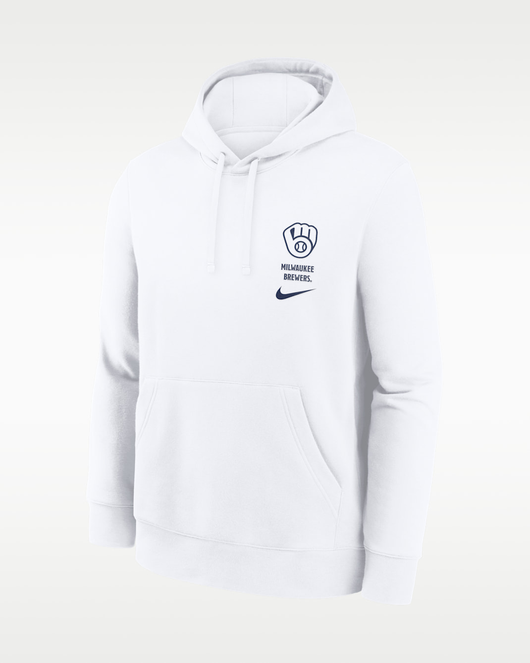 Sudadera con gorro sin cierre Nike de la MLB para hombre Milwaukee Brewers Minimal Club - Blanco