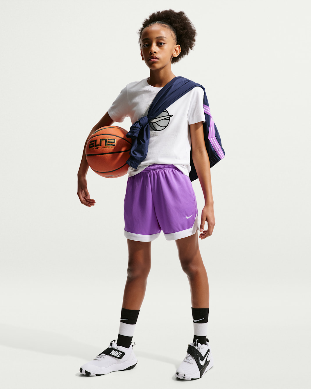 Nike Big Kids' Dri-FIT 5" Court Shorts - Bright Violet/White