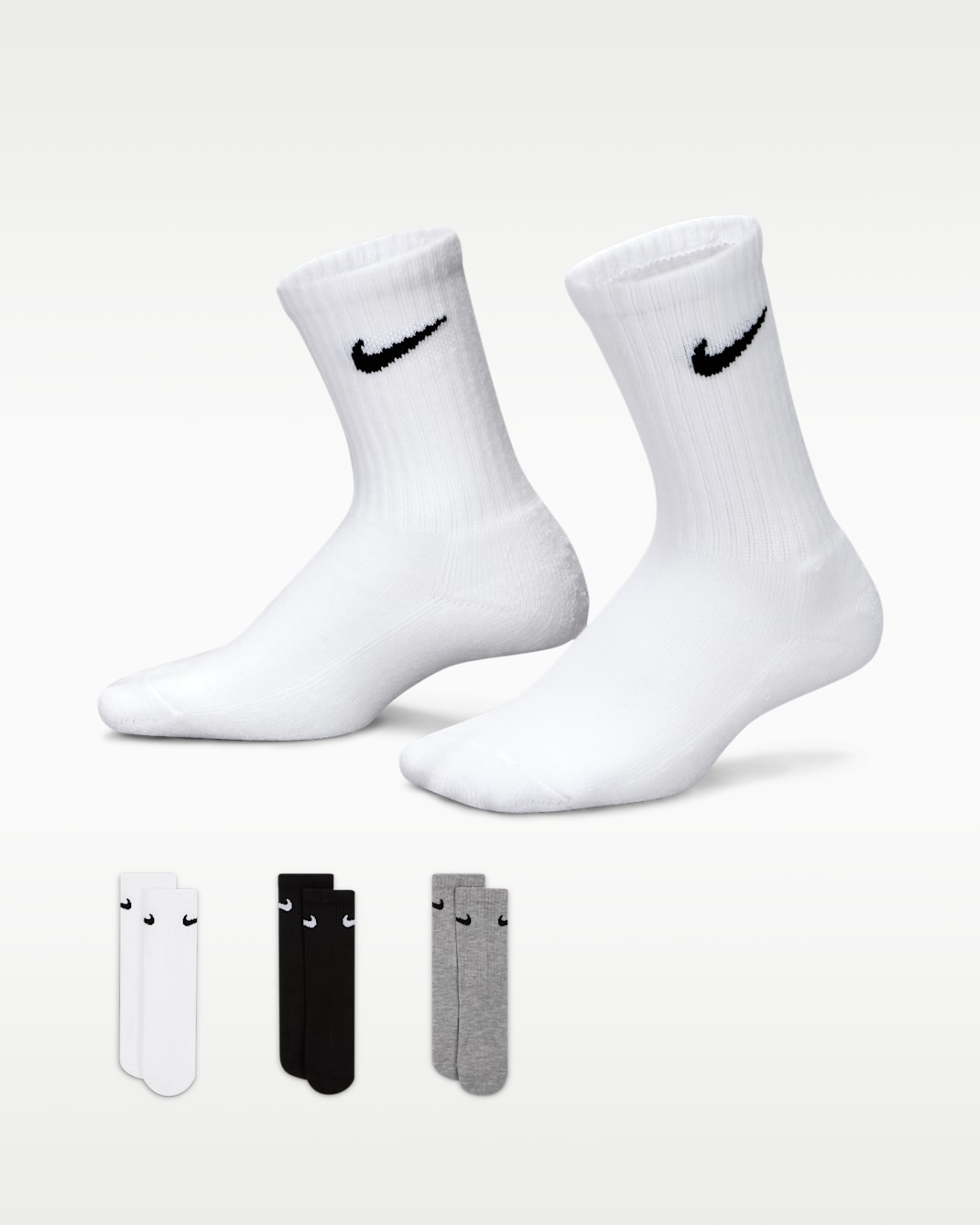 Nike Basics Kids' Crew Socks (3 Pairs) - White
