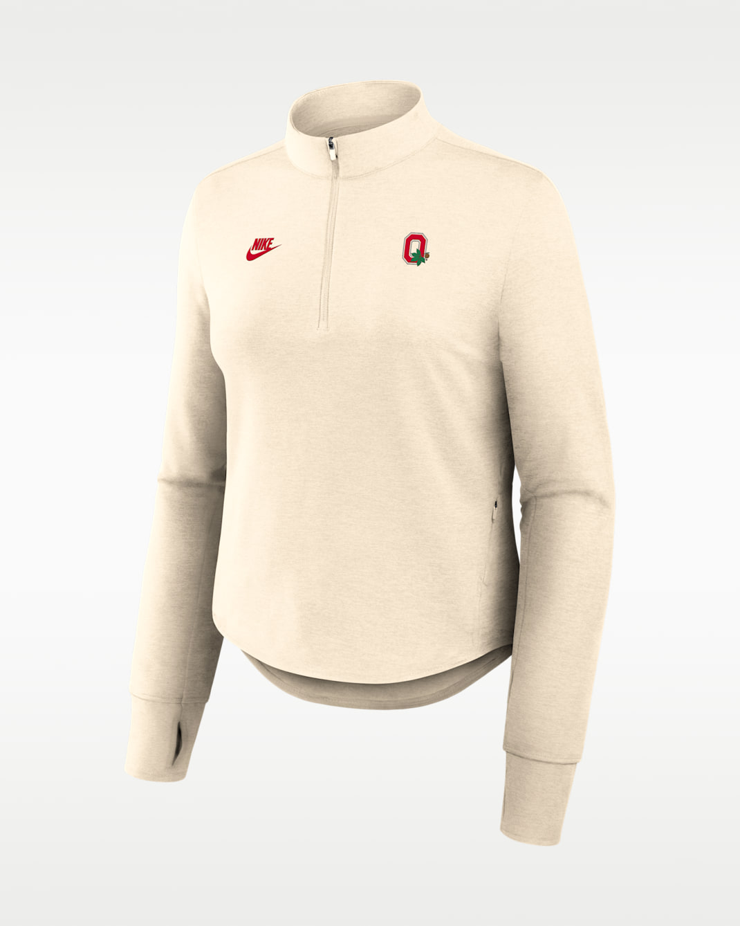 Ohio State Legacy Women's Nike Dri-FIT College Half-Zip Top - Natural