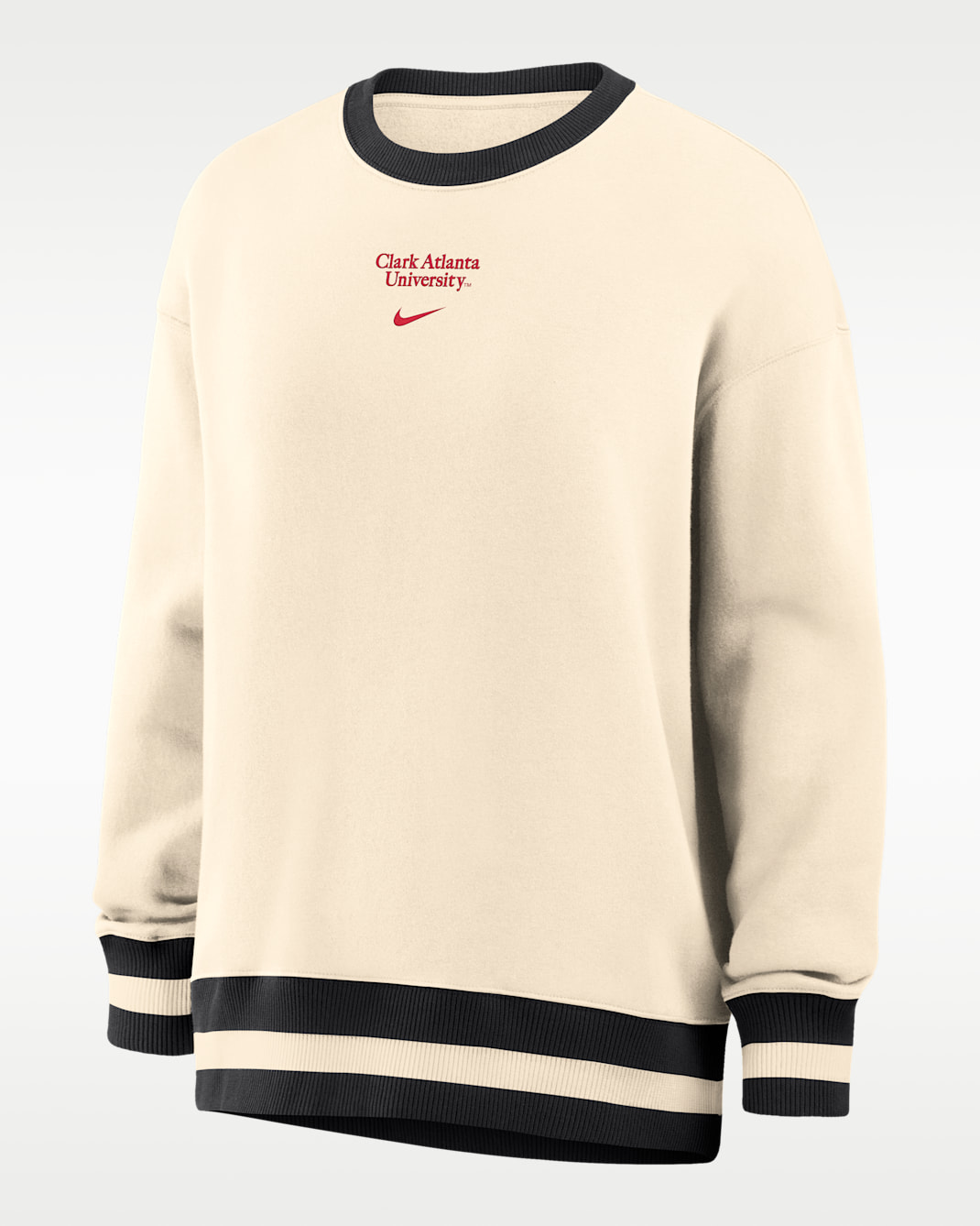 Nike College (Clark Atlanta University) Phoenix Fleece Women's Oversized Sweatshirt - Natural/Black
