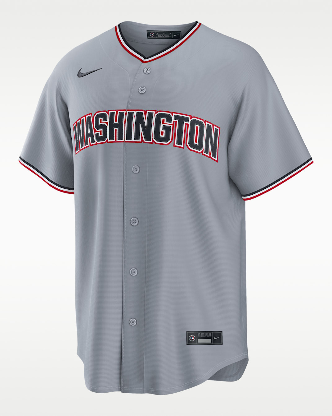Jersey Nike de la MLB Replica para hombre James Wood Washington Nationals - Gris