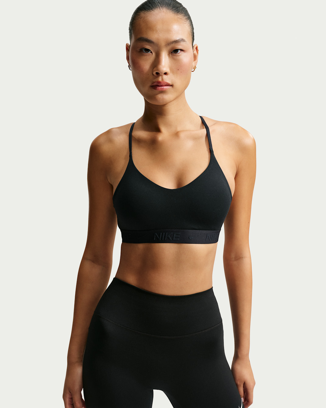 Nike Indy Light Support Women's Padded Adjustable Sports Bra - Black/Black/Black